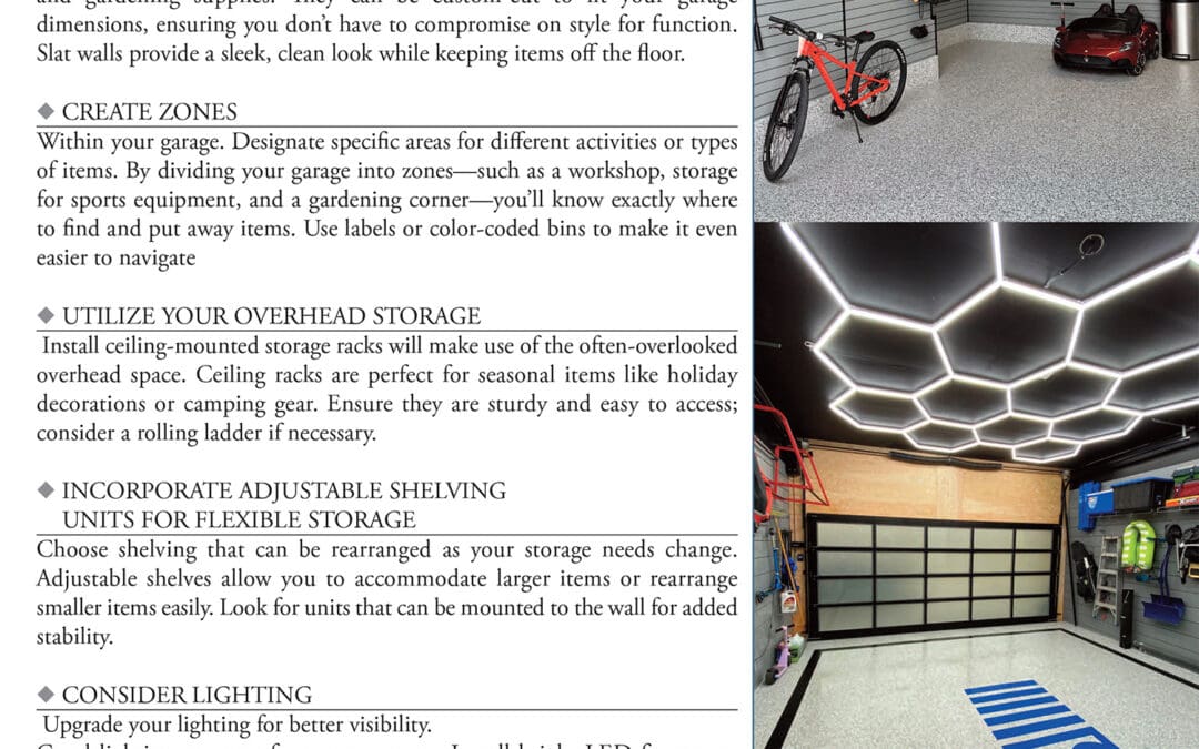 Article page on maximizing garage space with storage ideas